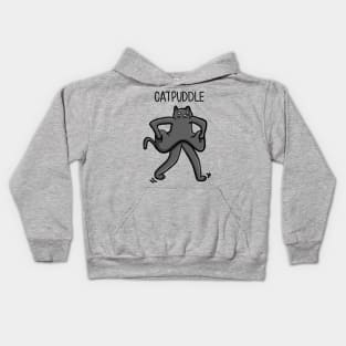 Standing CATPUDDLE Funny cat as a puddle Digital Illustration Kids Hoodie